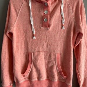 Women's Pink Button-Up Hoodie Sweater